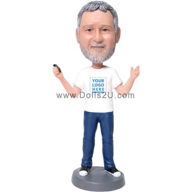  Custom Male Occupation Speaker With Arms Raised Bobblehead Item:52237