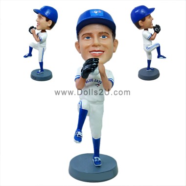 (image for) Custom Bobblehead Left Handed Baseball Pitcher - Personalized Premium Figure Bobbleheads
