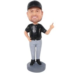 (image for) Personalized Baseball Coach Bobblehead Gift with Custom Uniform Colors