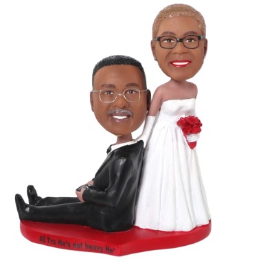 (image for) Custom New Married Couple Groom Holding Gamepad Wedding Bobbleheads