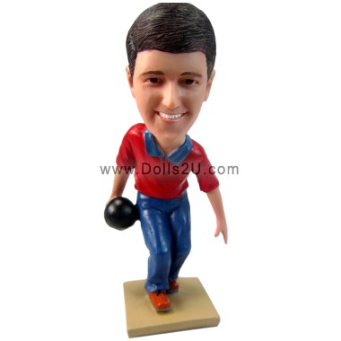  Custom Male Bowler Bobblehead Item:11755