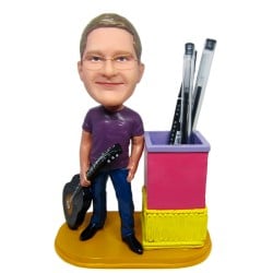 (image for) custom bobbleheads male guitar player penholder