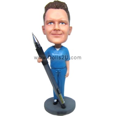 (image for) Custom Dentist Bobblehead Pen Holder Personalized Dental Gifts