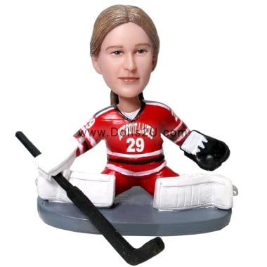  Custom Female Ice Hockey Goalie Bobblehead Item:46425