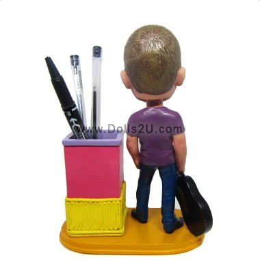 (image for) custom bobbleheads male guitar player penholder