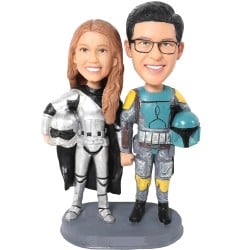 (image for) Custom Bobbleheads Superhero Couple Anniversary Gift