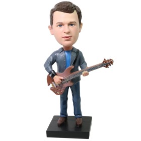 (image for) Personalized Bass Guitar Player Bobblehead from Your Photo