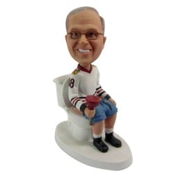  Custom Bobblehead Male Sports Fans on Toilet in Any Team Jersey and Logo