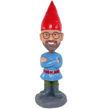 (image for) Custom Garden Gnome Bobblehead Gift, Garden Gnome with Your Face