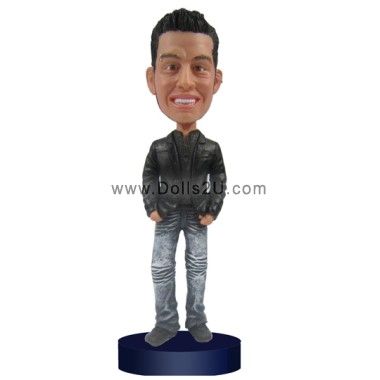  Custom Casual Male In Jacket With Hands In Pockets Bobblehead Item:13544