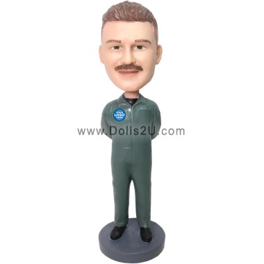 (image for) Custom Male In AF Flight Suit / Air Guard Jumpsuit Bobblehead