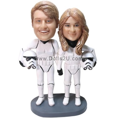 Personalized Star wars Couples Bobbleheads Gifts, Stormtrooper Couple Bobbleheads