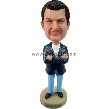 (image for) Custom Dad In Suit And Tie With Arms Crossed Bobblehead