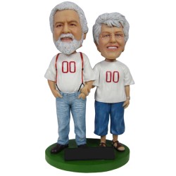 Custom Bobbleheads Anniversary Gift for Old Couple