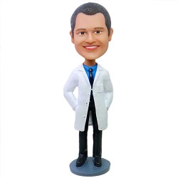 Custom Male Doctor Bobblehead In Lab Coat