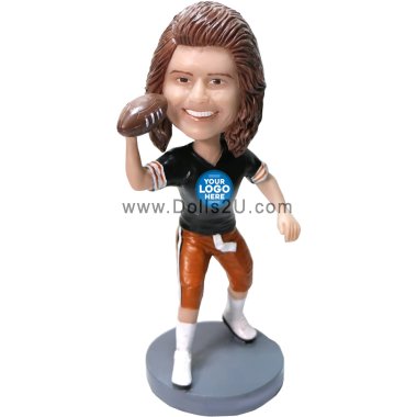 Personalized Bobblehead Female Football Player Gift