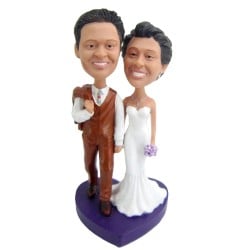 (image for) custom wedding cake topper bobble heads