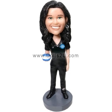  Personalized Bobblehead Female Dentist With Dentures - Dentist Gift Ideas Item:45085