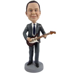 Custom Bobblehead Handsome Guitar Player wearing Suit