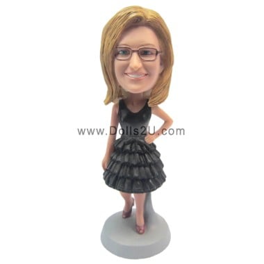  Custom Casual Female In Dress Bobblehead Item:52308