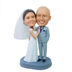 (image for) Wedding Bobblehead cake topper