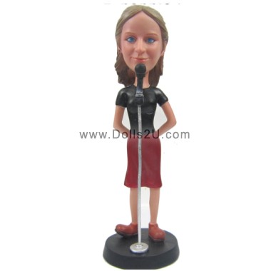  Custom Bobblehead Female Singer - Careers & Professionals Musicians Personalized Bobblehead & Cake Topper