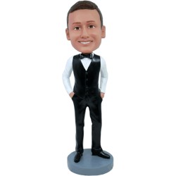 (image for) Groomsman Bobbleheads With Vest And Bow Tie
