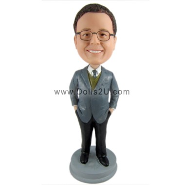 (image for) Custom Dad In Suit With Hands In Pockets Bobblehead