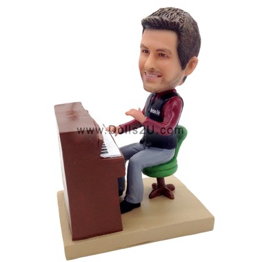 (image for) Custom Bobblehead Male Pianist Playing Piano