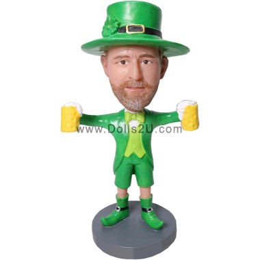  Personalized Bobblehead St. Patrick's Day Irish Leprechaun Mantle Mates Figure From Your Pictures