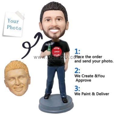 (image for) Custom Beer Male Bobblehead Gift For Beer Lovers