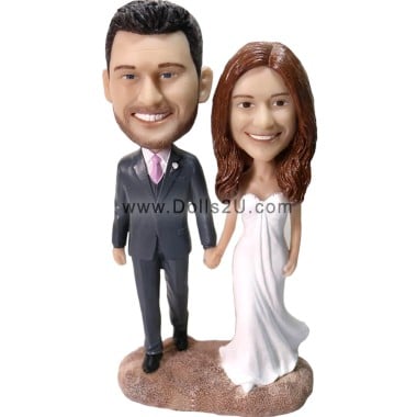  Custom Wedding Bobbleheads Cake Topper Bride And Groom Statue Sculpture Gift Item:13527