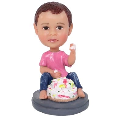 (image for) Custom Bobblehead Baby With Birthday Cake