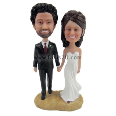 (image for) Custom wedding bobbleheads cake topper bride and groom statue sculpture gift