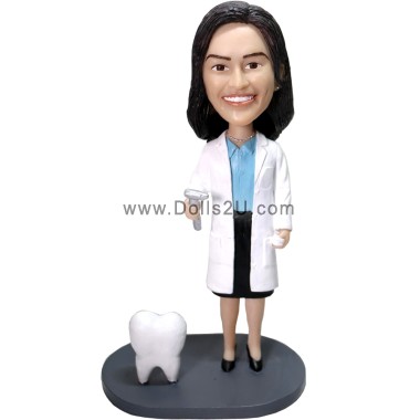 Personalized Female Dentist Bobblehead - gift for dentist