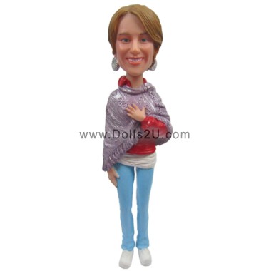  Custom Female Wear Shawl Bobblehead Item:13930