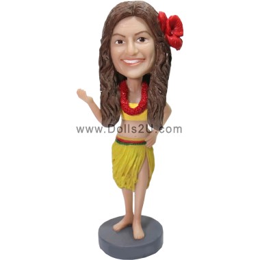 (image for) Custom Hawaiian Hula Dancer Girl Bobblehead Gift For Her