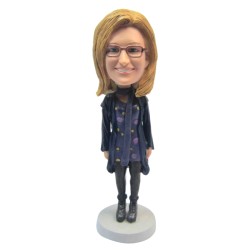 (image for) Personalized Bobblehead Female In Trendy Attire With Boots and Scarf