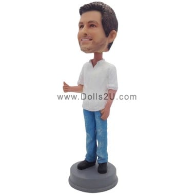  Custom Male With Thumbs Up Bobblehead Item:47437