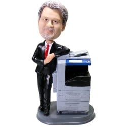  customs bobbleheads businessman with printer boss's day gift