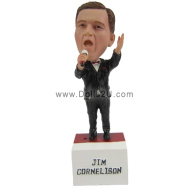 (image for) Custom Bobblehead Male Singer Wearing Suit Singing Item:13852