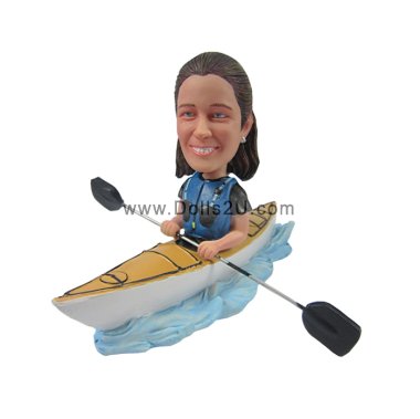 custom bobblehead female kayaking