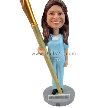  Personalized Female Dentist Bobblehead Tooth Brush Holder Dental Gift Ideas Item:15361