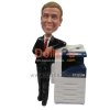 customs bobbleheads businessman with printer