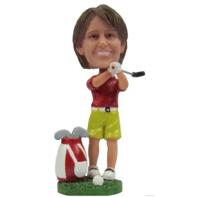 (image for) Personalized Female Golf Player Bobblehead Gift For Her