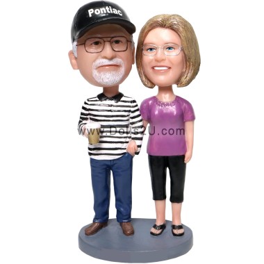 (image for) Custom Bobbleheads Anniversary Gifts For Old Couple