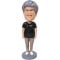 (image for) Best Gifts For Mom, Mother’s Day Gifts Custom Female Bobblehead In Black T-Shirt Item:43576
