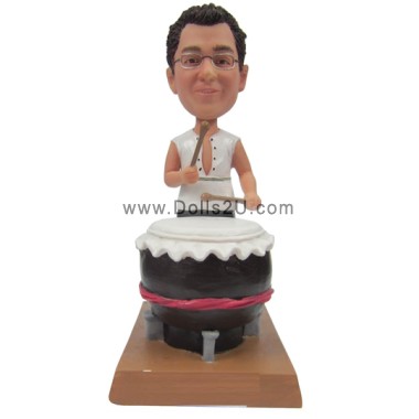(image for) Custom Male Playing Chinese Drum Bobblehead Item:13855