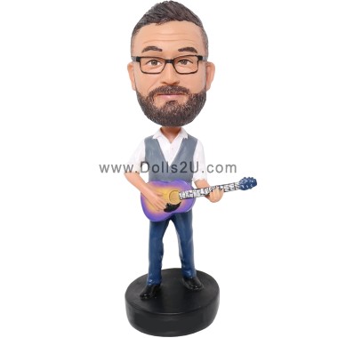  Custom Male Ukulele Player Bobblehead Gift For Ukulelist Item:216517