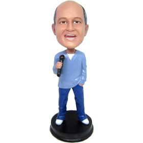 (image for) Custom Male Singer Bobblehead With Microphone